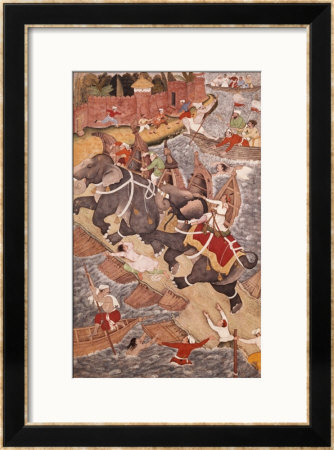 Akbar Tames The Savage Elephant, Hawa'i, Outside The Red Fort At Agra by Basawan Pricing Limited Edition Print image