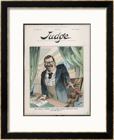 Theodore Roosevelt 26Th American President Contemptuous Of Democrat Attacks by Eugene Zimmerman Pricing Limited Edition Print image
