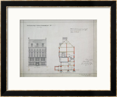 Design For A House For W. Flower Esq, Chelsea Embankment, London, 1876 by Richard Norman Shaw Pricing Limited Edition Print image
