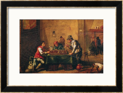 Men Playing Backgammon In A Tavern by David Teniers The Younger Pricing Limited Edition Print image