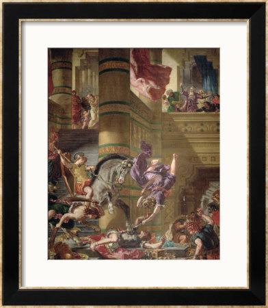 The Expulsion Of Heliodorus From The Temple, 1853-63 by Eugene Delacroix Pricing Limited Edition Print image