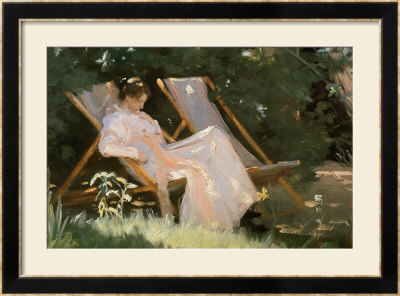 The Artist's Wife Sitting In A Garden Chair At Skagen, 1893 by Peder Severin Kröyer Pricing Limited Edition Print image