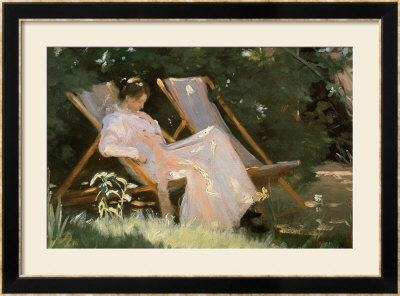 The Artist's Wife Sitting In A Garden Chair At Skagen, 1893 by Peder Severin Kroyer Pricing Limited Edition Print image
