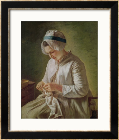 The Seamstress Or, Young Woman Working by Francoise Duparc Pricing Limited Edition Print image