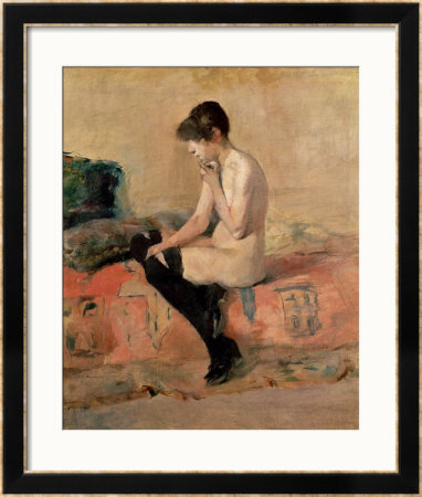 Nude Woman Seated On A Divan, 1881 by Henri De Toulouse-Lautrec Pricing Limited Edition Print image