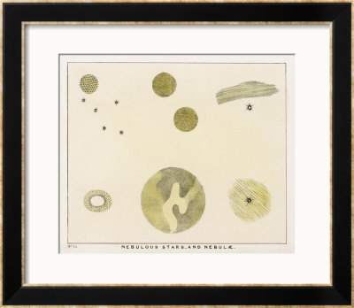 Diagram Showing Various Nebulous Stars And Nebulae by Charles F. Bunt Pricing Limited Edition Print image