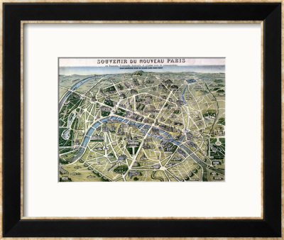 Map Of Paris During The Period Of The Grands Travaux By Baron Georges Haussmann 1864 by Hilaire Guesnu Pricing Limited Edition Print image