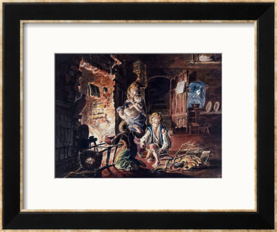 Cottage Interior By Firelight 1790-1 by William Turner Pricing Limited Edition Print image