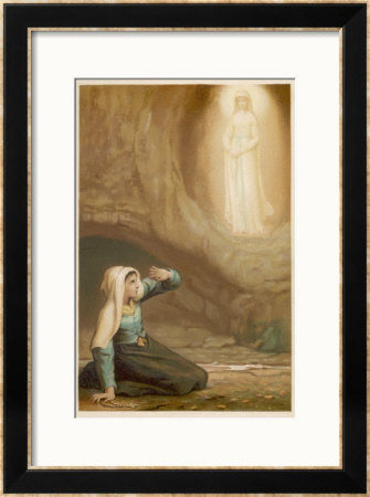 Bernadette Soubirous While Gathering Firewood Suddenly Sees The Virgin Mary In The Grotto by Laugee Pricing Limited Edition Print image
