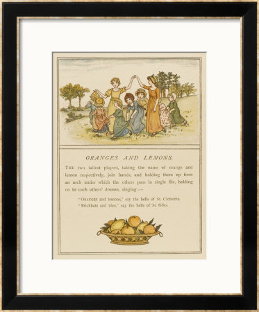 Girls Playing Oranges And Lemons by Kate Greenaway Pricing Limited Edition Print image