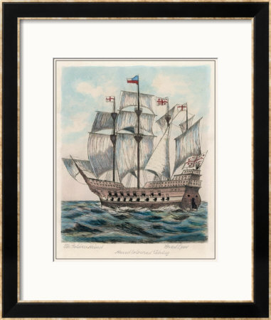 The Ship Of Sir Francis Drake Formerly Named Pelican by Fred Law Pricing Limited Edition Print image