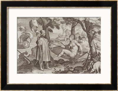 Columbus Discovering America, Plate 2 From Nova Reperta by Jan Van Der Straet Pricing Limited Edition Print image