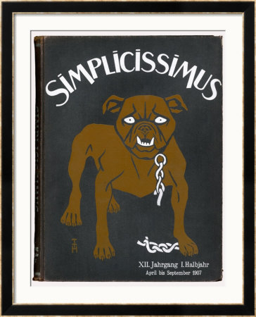 The Simplicissimus Bulldog On The Cover Of The April To September 1907 Journal by Thomas Theodor Heine Pricing Limited Edition Print image