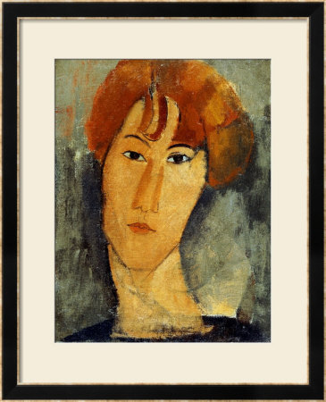 A Young Woman With A Reddish Brown Collar by Amedeo Modigliani Pricing Limited Edition Print image