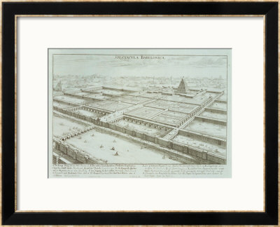 Panoramic View Of The Royal Palace And Hanging Gardens Of Babylon by Johann Bernhard Fischer Von Erlach Pricing Limited Edition Print image
