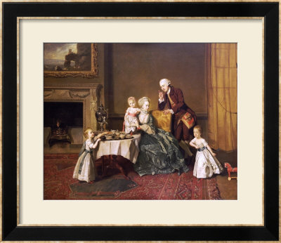 Portrait Of John, 14Th And His Family In The Breakfast Room At Compton Verney by Johann Zoffany Pricing Limited Edition Print image