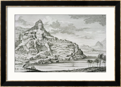 The Colossus Of Mount Athos, Macedonia, By Dinocrates, The Architect Of Alexander The Great by Johann Bernhard Fischer Von Erlach Pricing Limited Edition Print image