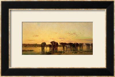 African Elephants by Charles Emile De Tournemine Pricing Limited Edition Print image