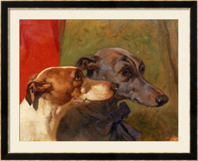 The Greyhounds Charley And Jimmy In An Interior by John Frederick Herring I Pricing Limited Edition Print image