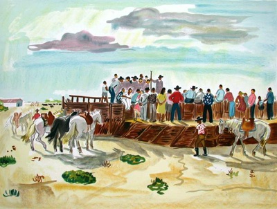 Les Arenes En Camargue by Yves Brayer Pricing Limited Edition Print image