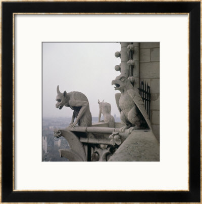 Gargoyles On The Balustrade Of The Grande Galerie, Replica Of A 12Th Century Original by Eugene Viollet-Le-Duc Pricing Limited Edition Print image
