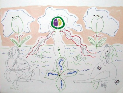 L'age Du Verseau : La Femme Fleur by Jean Cocteau Pricing Limited Edition Print image