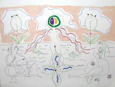 L'âge Du Verseau : La Femme Fleur by Jean Cocteau Pricing Limited Edition Print image