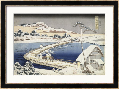 Ancient Pontoon Bridge At Sano, Kozuke Province by Katsushika Hokusai Pricing Limited Edition Print image