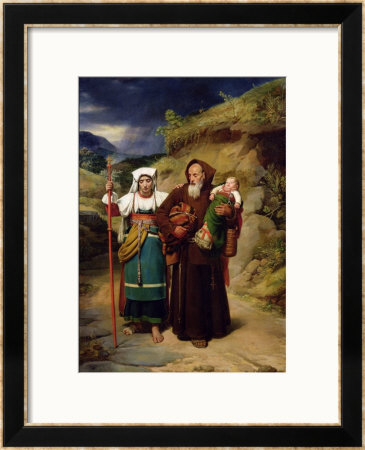 A Monk Helping A Pilgrim by Jean Victor Schnetz Pricing Limited Edition Print image