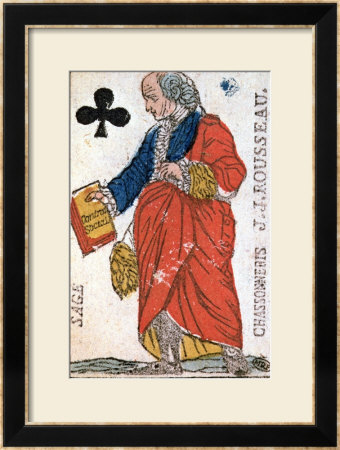 Playing Card Depicting Jean-Jacques Rousseau 1793 by Chassoneris Pricing Limited Edition Print image