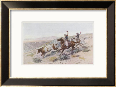 At Work On The Big Dry Montana by Charles Marion Russell Pricing Limited Edition Print image