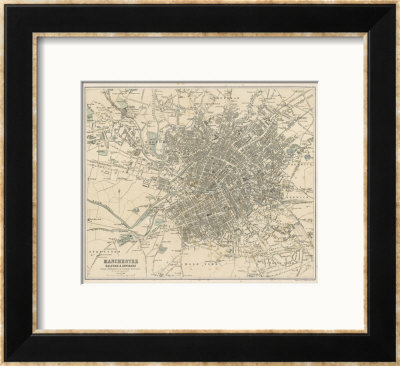 Map Of Manchester And Its Environs by J. Bartholomew Pricing Limited Edition Print image