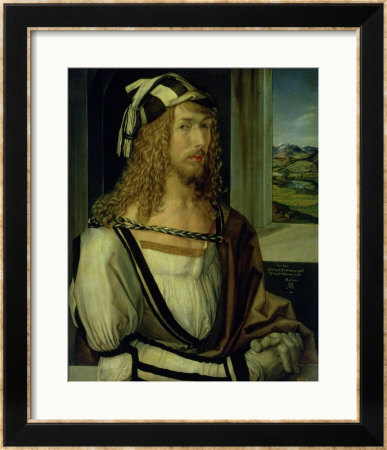 Self Portrait With Gloves, 1498 by Albrecht Durer Pricing Limited Edition Print image