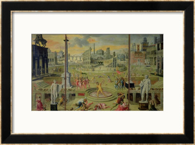 The Massacre Of The Triumvirate, 1566 by Antoine Caron Pricing Limited Edition Print image