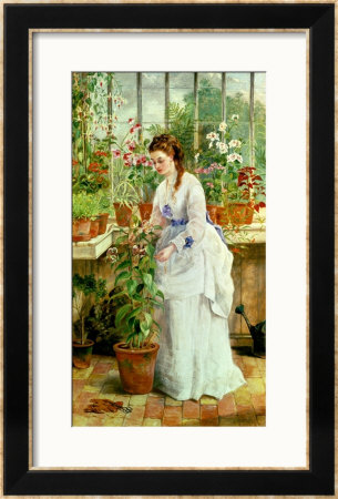 Young Lady In A Conservatory by Jane Maria Bowkett Pricing Limited Edition Print image