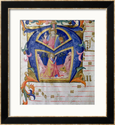 Corale / Graduale No. 5 Historiated Initial A Depicting King David And God The Father by Rossello And Torelli Franchi Pricing Limited Edition Print image