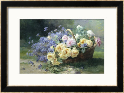 Basket Of Flowers by Albert Tibulle De Furcy Lavault Pricing Limited Edition Print image