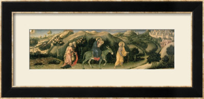 Adoration Of The Magi Altarpiece; Central Predella Panel Depicting The Flight Into Egypt, 1423 by Gentile Da Fabriano Pricing Limited Edition Print image