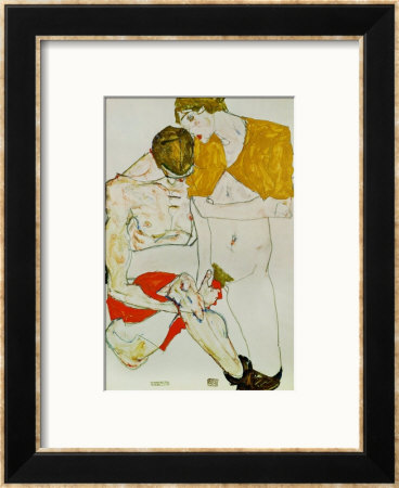 Lovers, 1913 by Egon Schiele Pricing Limited Edition Print image