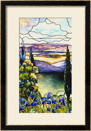 Leaded Glass Landscape Window, Circa 1915 by Lederle & Geisler Pricing Limited Edition Print image