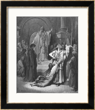 King Solomon Has To Decide Which Of Two Women Claiming A Baby Is The Rightful Mother by Gustave Doré Pricing Limited Edition Print image