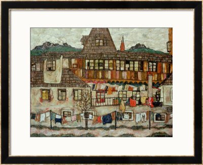 House With Drying Laundry, 1917 by Egon Schiele Pricing Limited Edition Print image