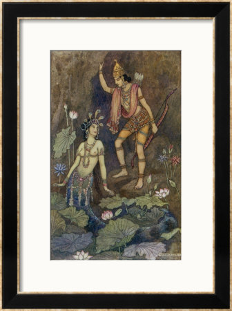 Arjuna And Nymph by Warwick Goble Pricing Limited Edition Print image