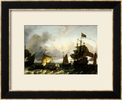 The Frigate Princes Maria, Flying The Standard Of Prince William Of Orange, Near Amsterdam by Ludolf Bakhuizen Pricing Limited Edition Print image