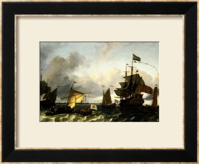 The Frigate Princes Maria, Flying The Standard Of Prince William Of Orange, Near Amsterdam by Ludolf Bakhuizen Pricing Limited Edition Print image