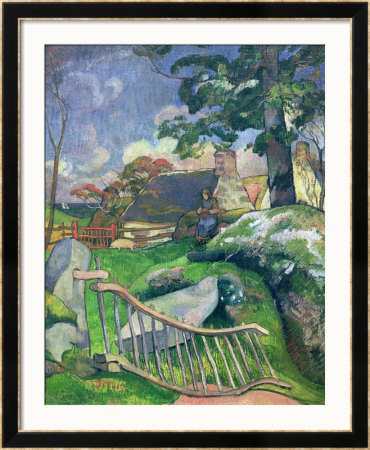 The Wooden Gate Or, The Pig Keeper, 1889 by Paul Gauguin Pricing Limited Edition Print image