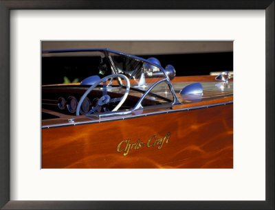 Chris Craft Classic Wooden Powerboat, Seattle Maritime Museum, Lake Union, Washington, Usa by William Sutton Pricing Limited Edition Print image