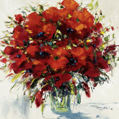 Poppies In Red by Christian Nesvadba Pricing Limited Edition Print image