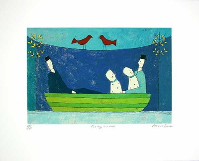 Two Dogs In A Boat by Annora Spence Pricing Limited Edition Print image