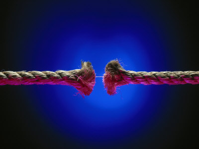 Rope Ends On Blue Background by Len Delessio Pricing Limited Edition Print image